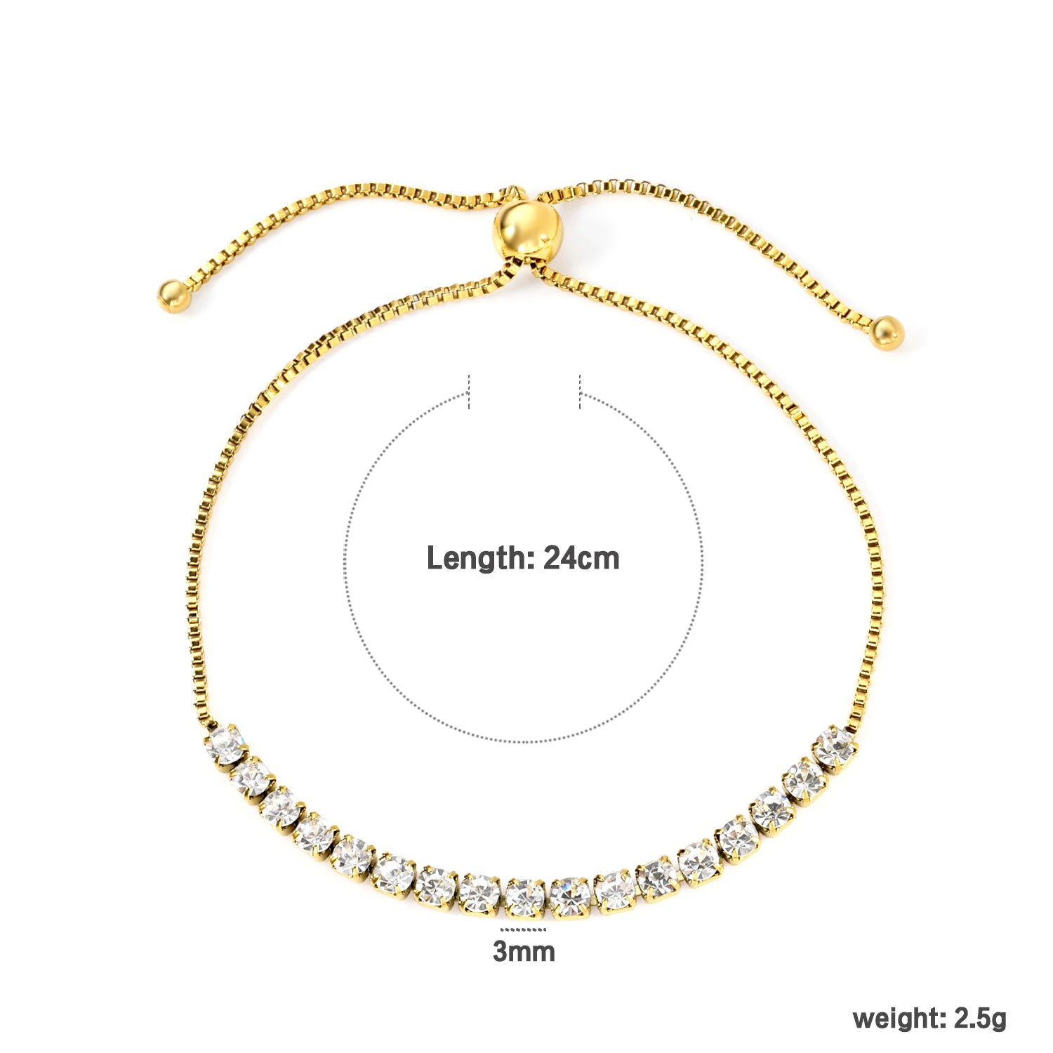 Elegante gouden armband met edelstenen