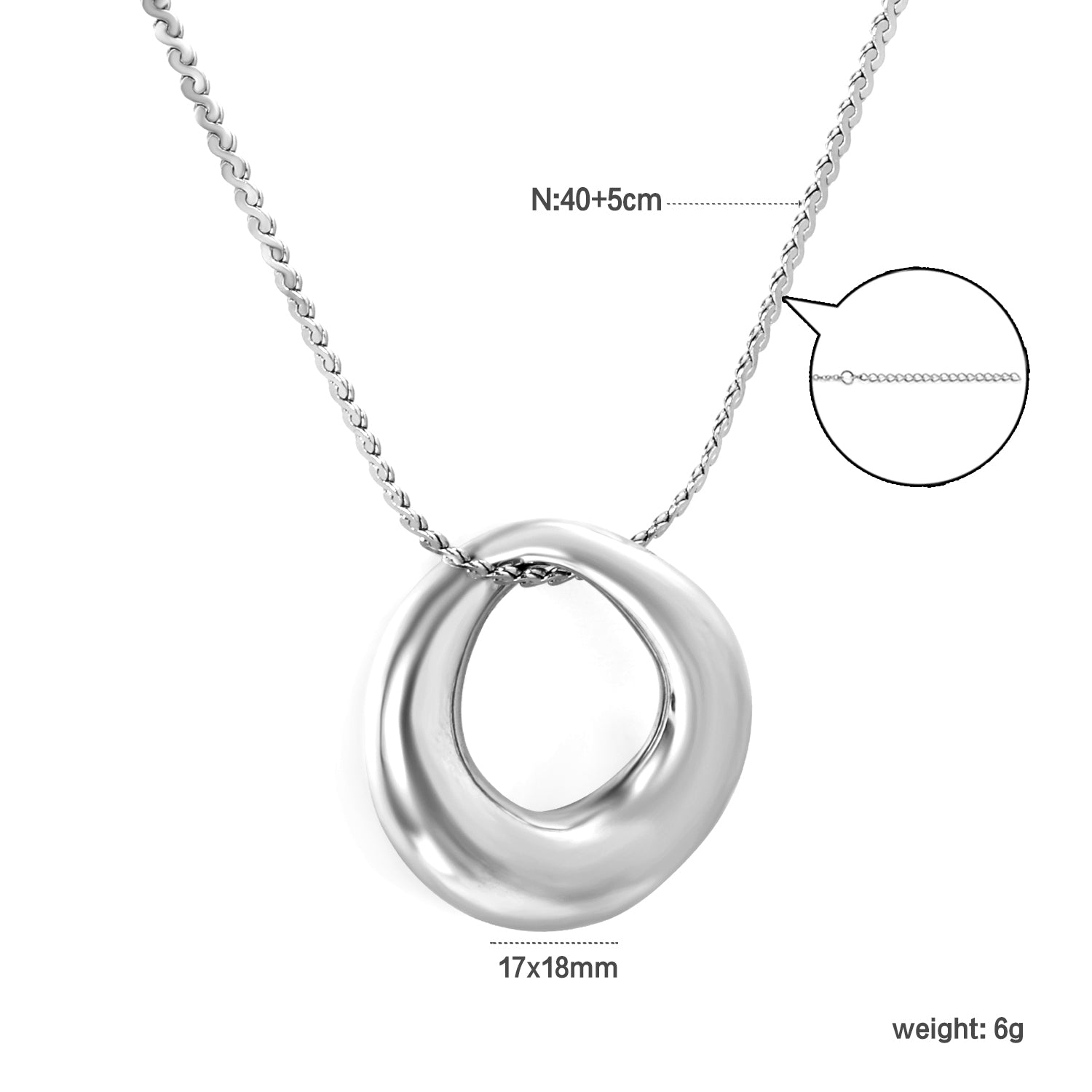 ⁠Silver Infinity Ring Necklace