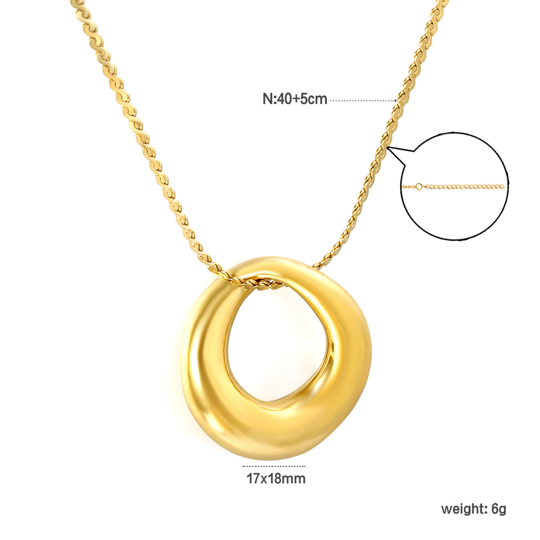 Gold Infinity Ring Necklace