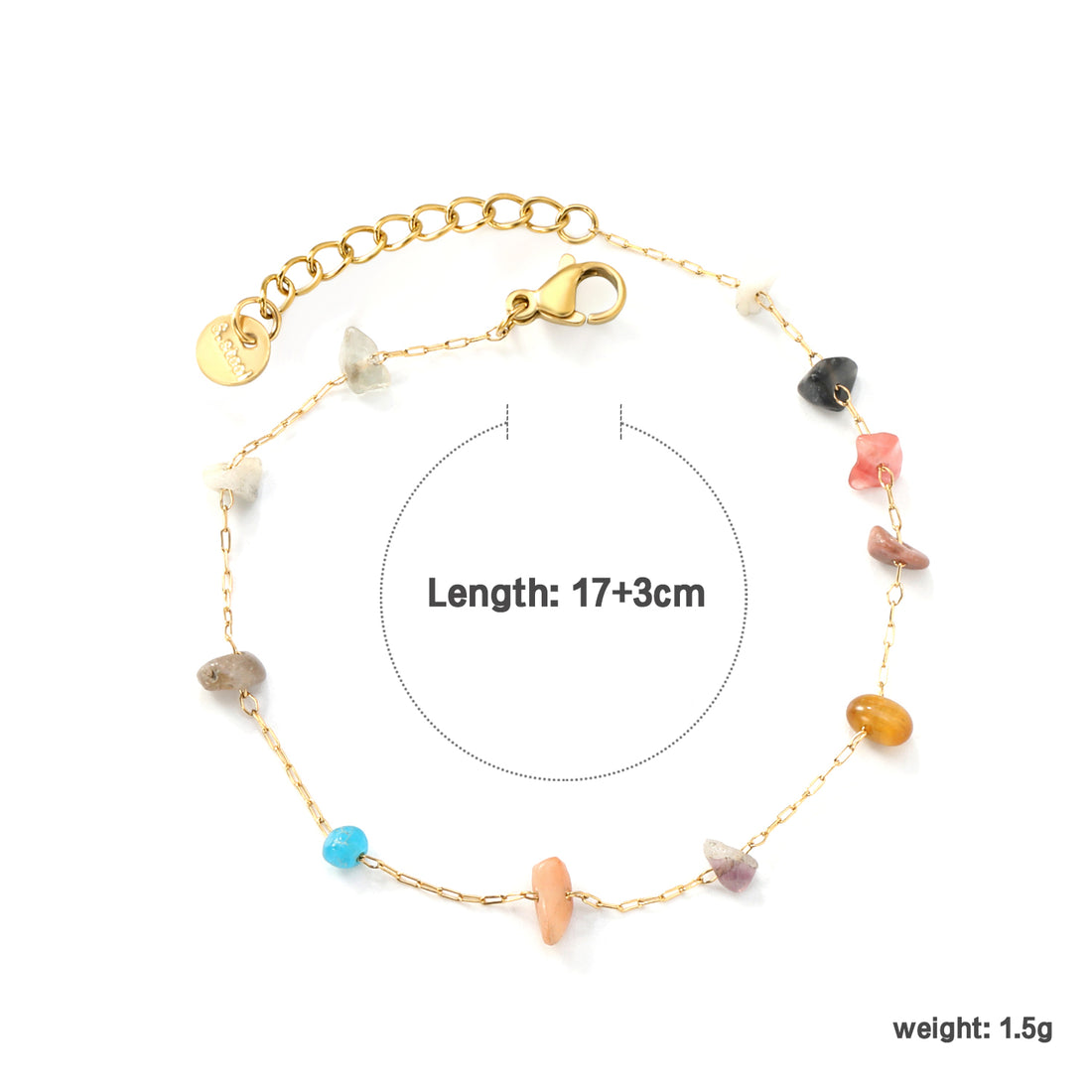 Elegant Gold Bracelet with Gemstones