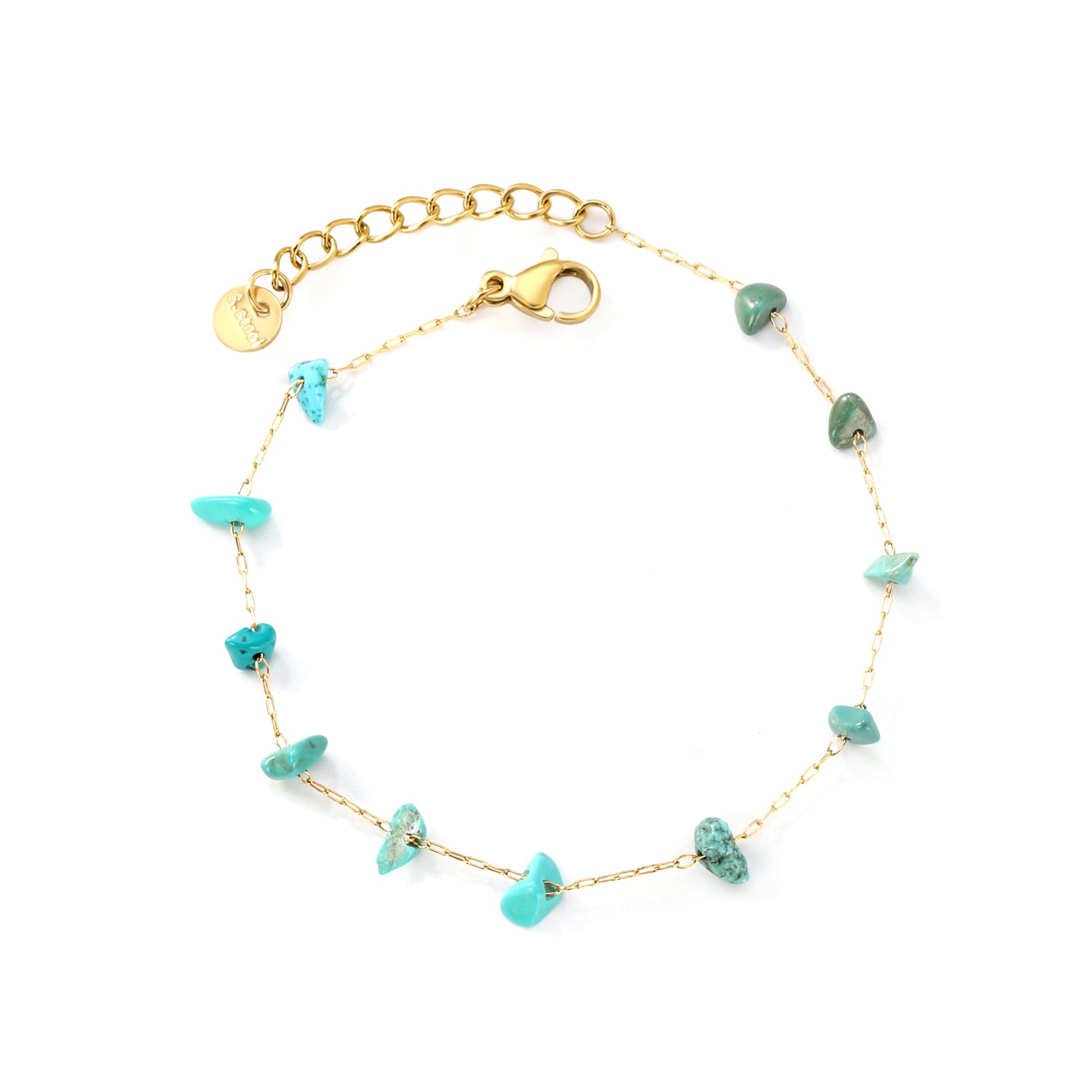 Elegante gouden armband met edelstenen