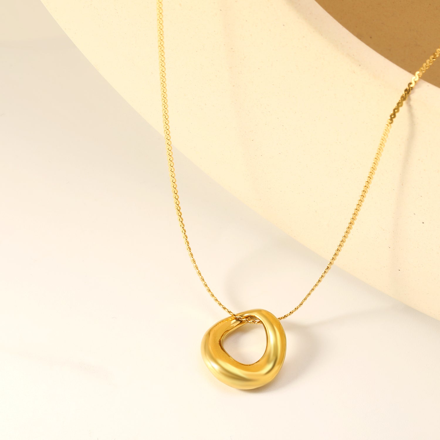 Gold Infinity Ring Necklace