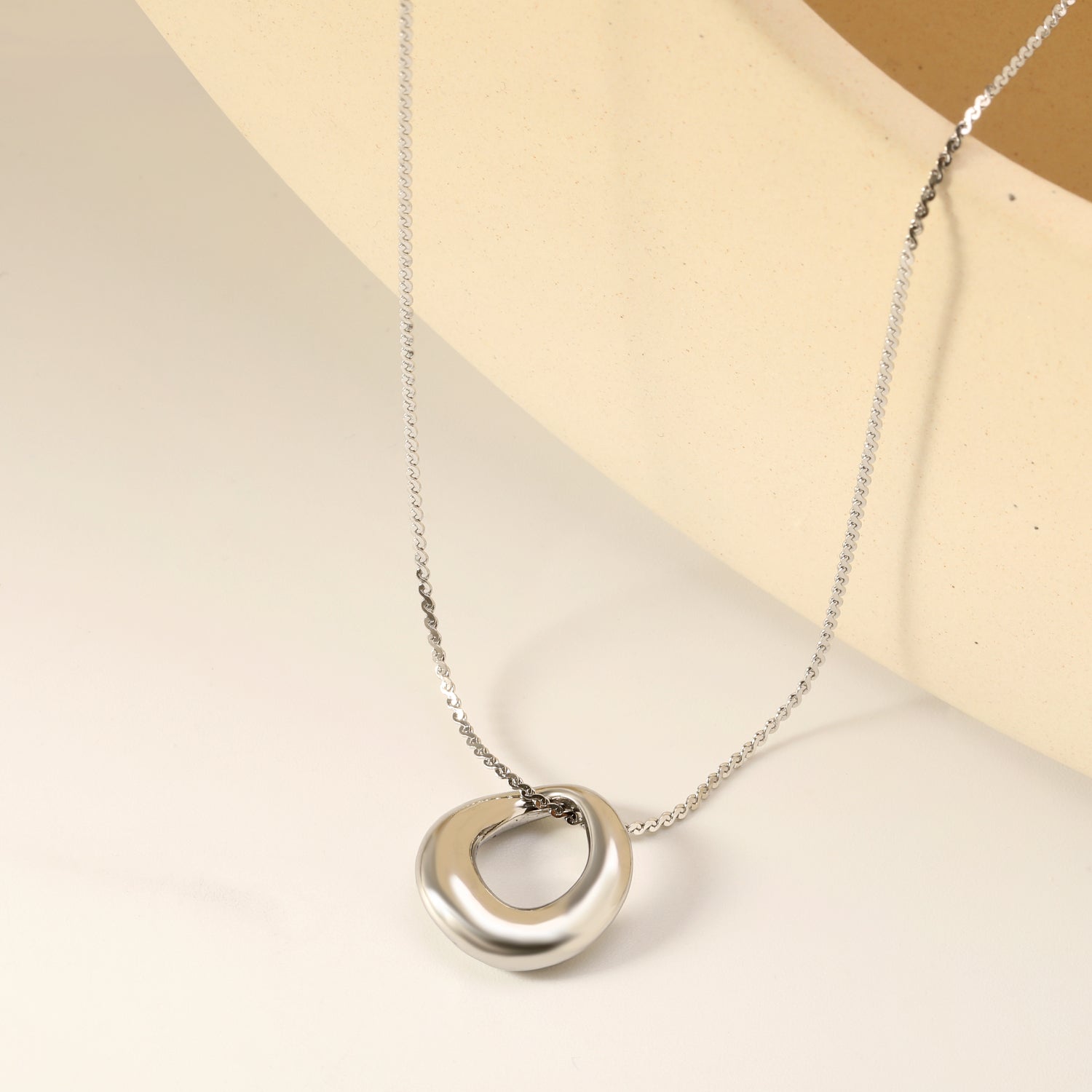 ⁠Silver Infinity Ring Necklace