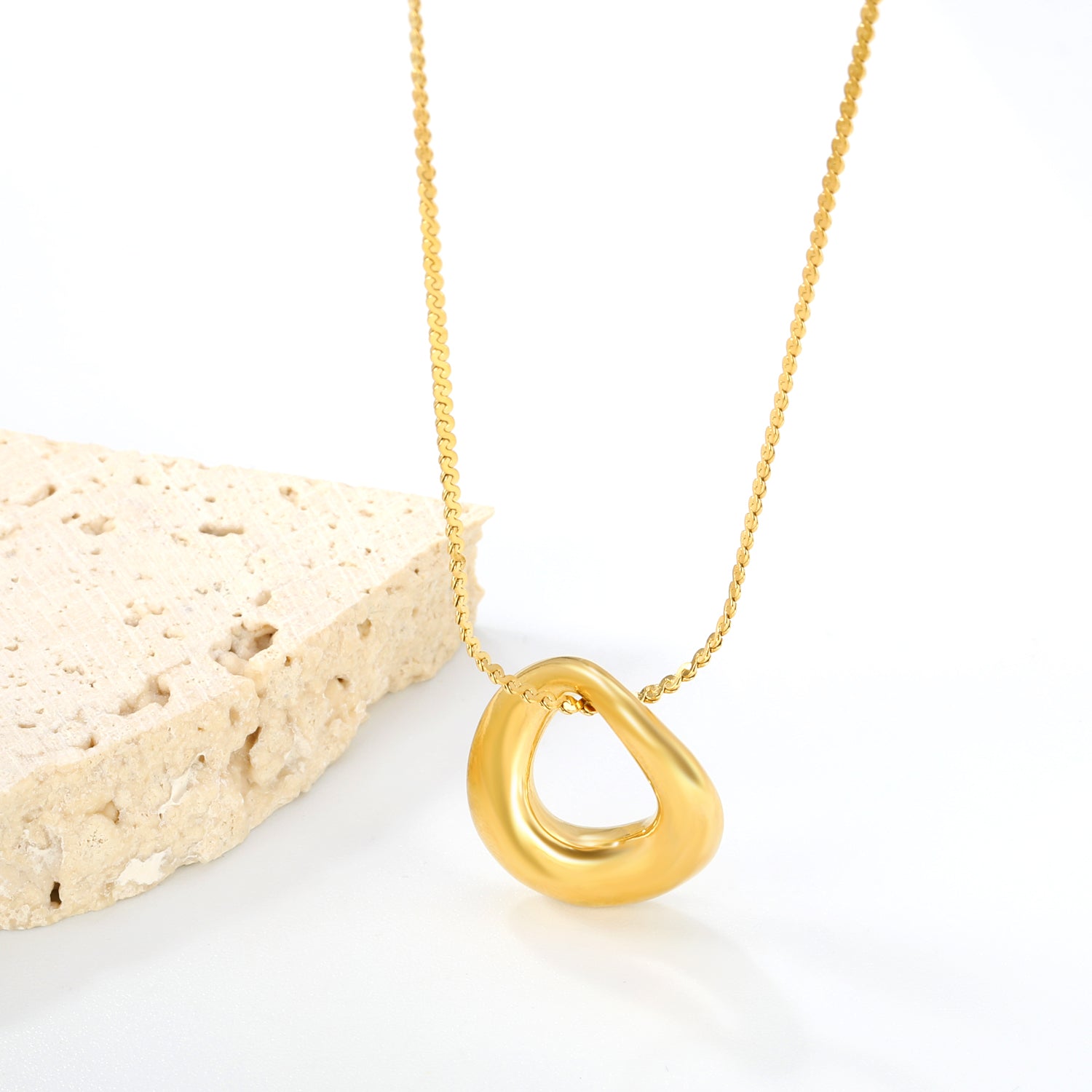 Gold Infinity Ring Necklace