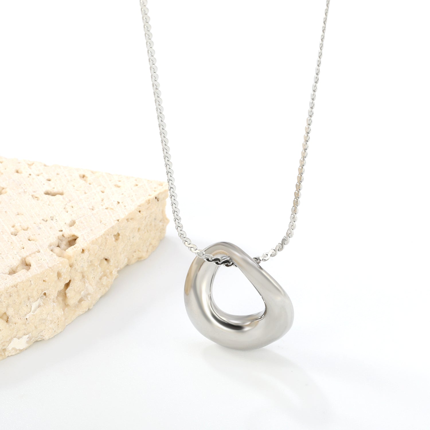 ⁠Silver Infinity Ring Necklace