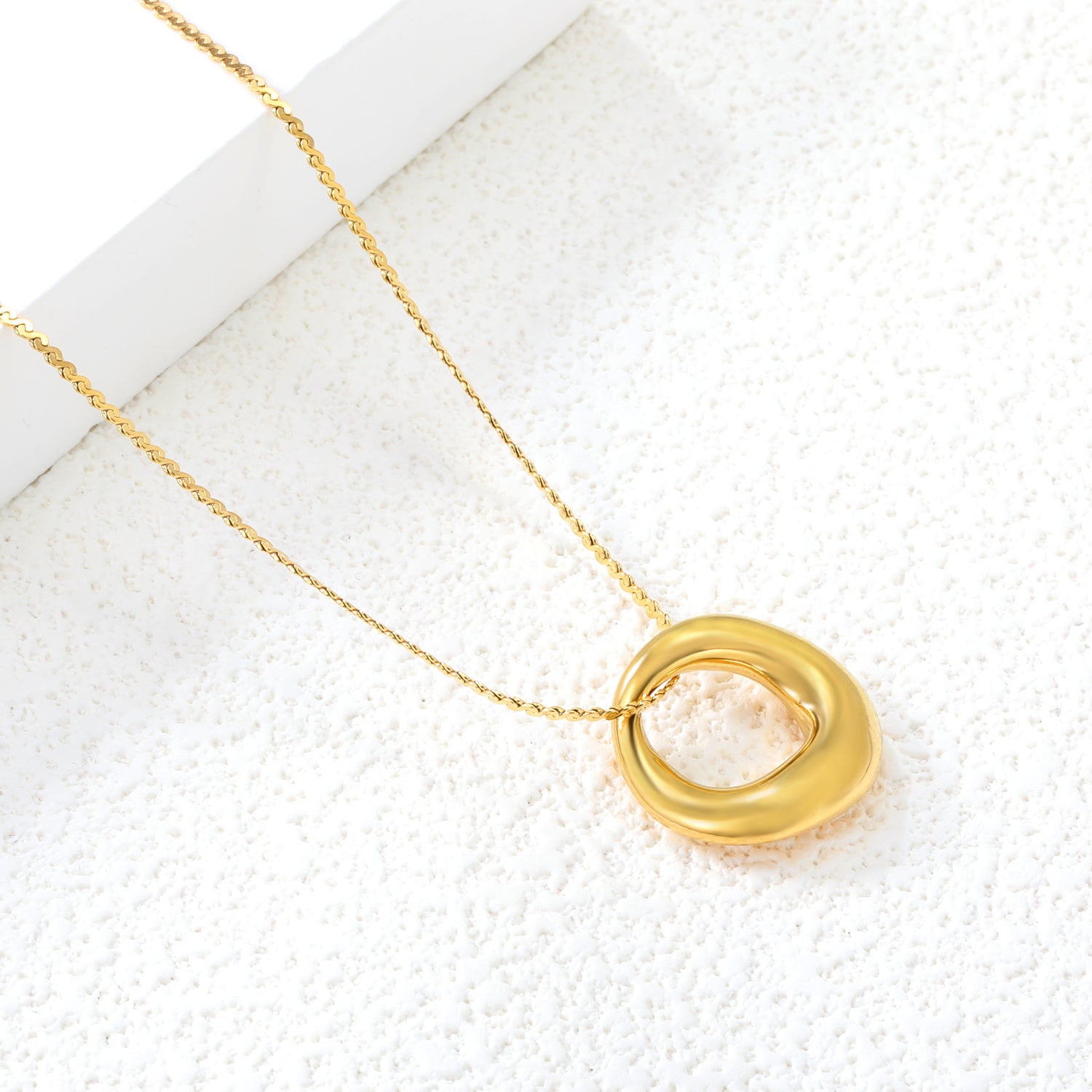 Gold Infinity Ring Necklace