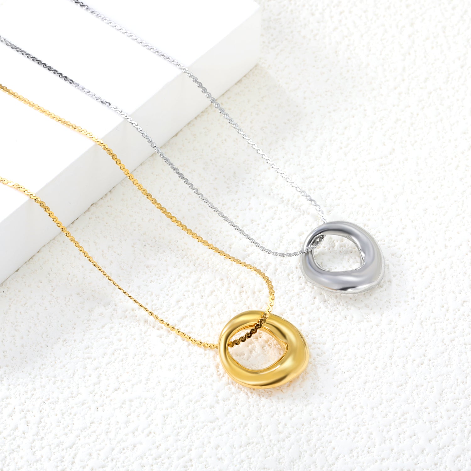 Gold Infinity Ring Necklace